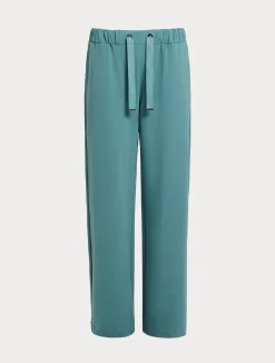 Outlet Marina Rinaldi Stretch cotton fleece trousers SAGEGREEN
