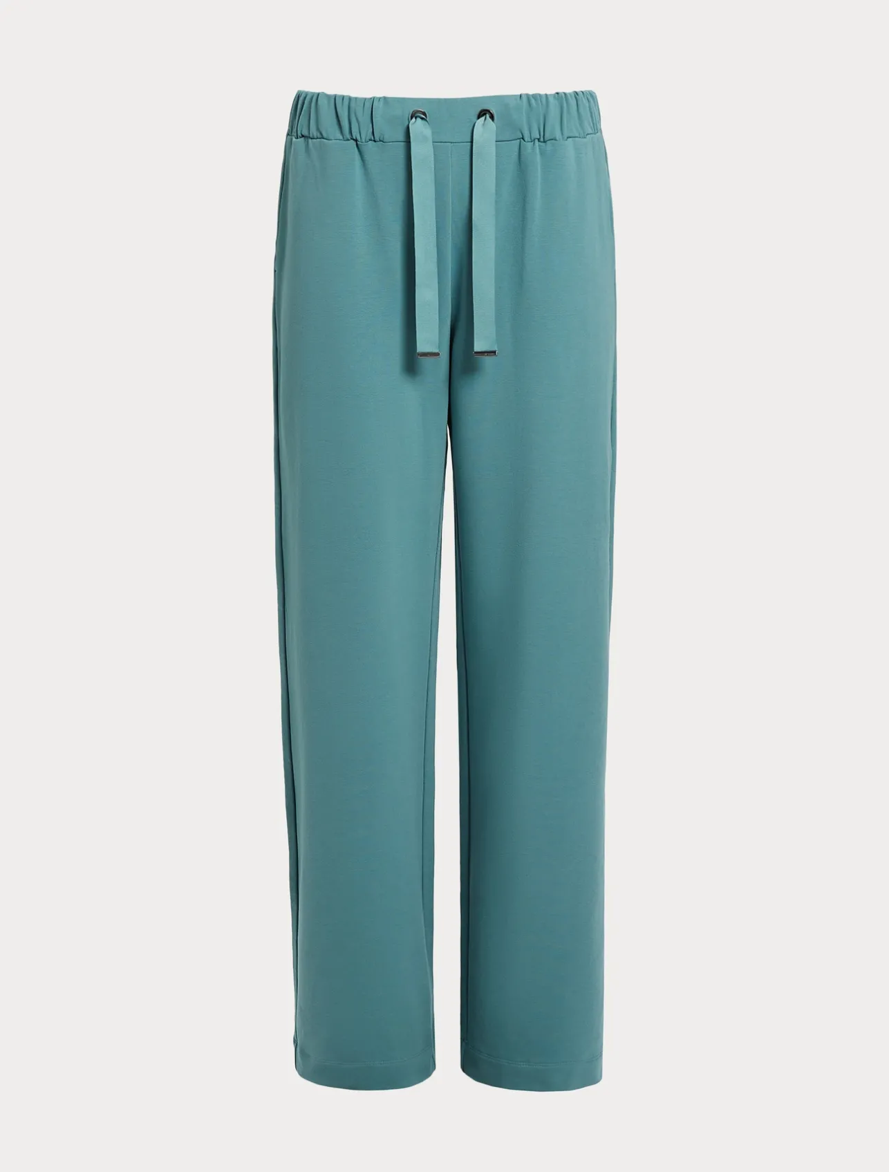 Outlet Marina Rinaldi Stretch cotton fleece trousers SAGEGREEN