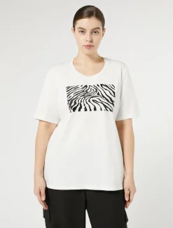 New Marina Rinaldi Stretch cotton jersey T-shirt WHITE