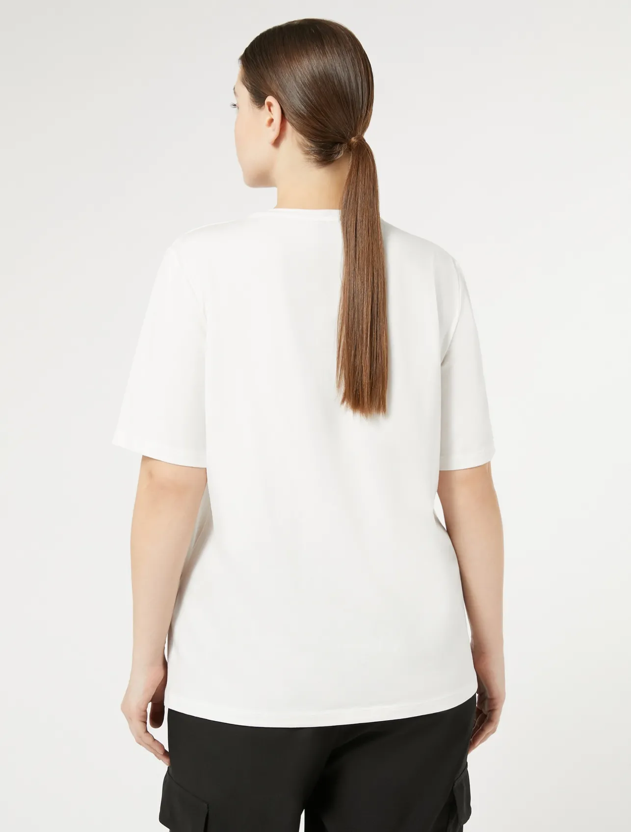 New Marina Rinaldi Stretch cotton jersey T-shirt WHITE