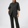 Sale Marina Rinaldi Stretch cotton-blend trousers BLACK