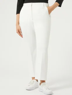 Outlet Marina Rinaldi Stretch cotton-blend trousers IVORY