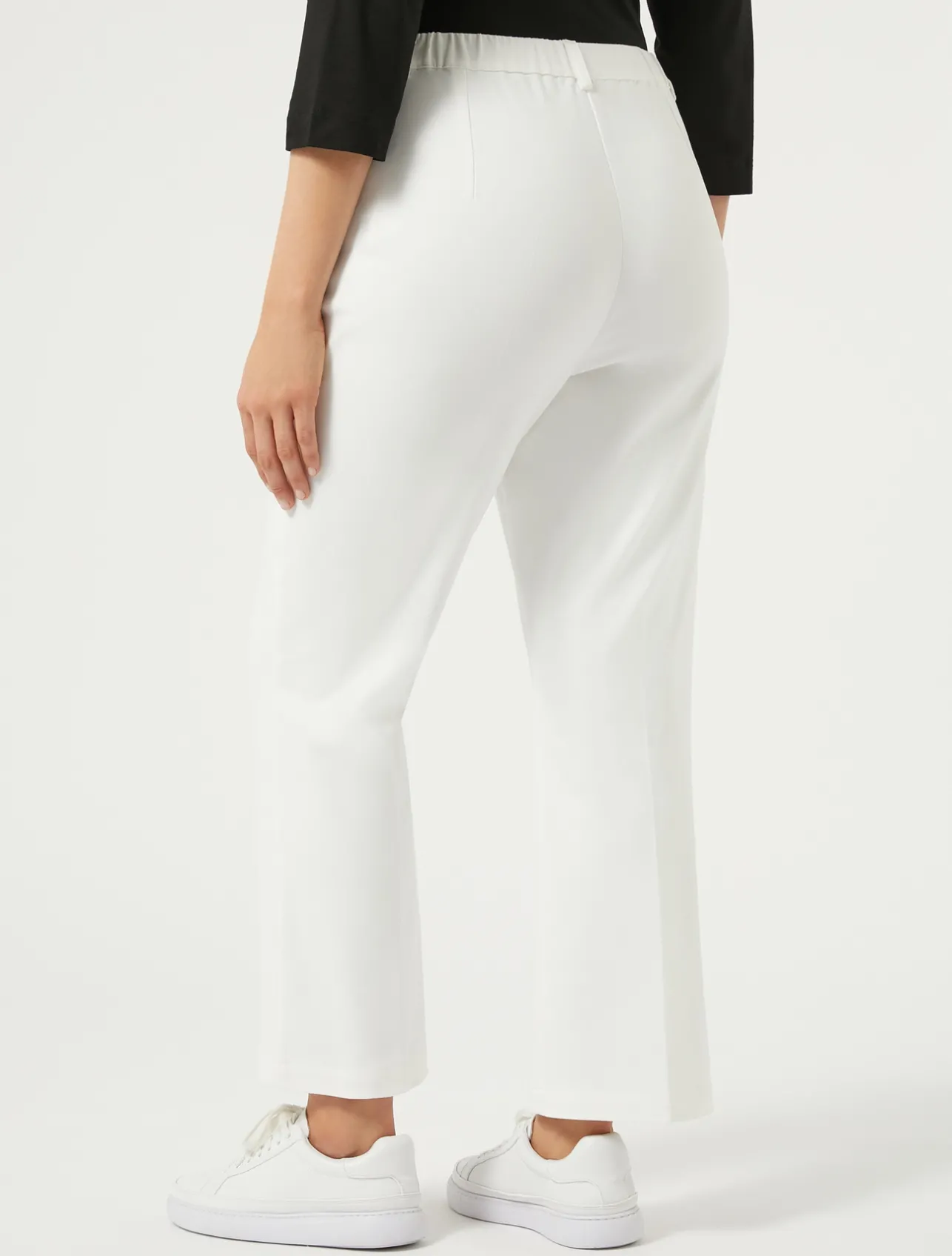 Outlet Marina Rinaldi Stretch cotton-blend trousers IVORY