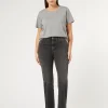 Outlet Marina Rinaldi Stretch denim flared jeans BLACK