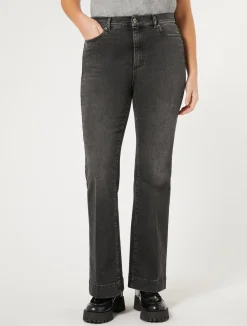 Outlet Marina Rinaldi Stretch denim flared jeans BLACK