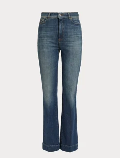 Fashion Marina Rinaldi Stretch denim flared jeans NAVY