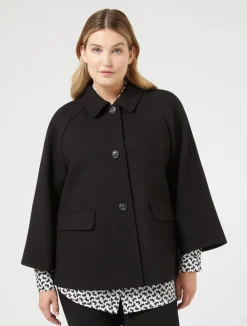 Discount Marina Rinaldi Stretch jersey coat BLACK