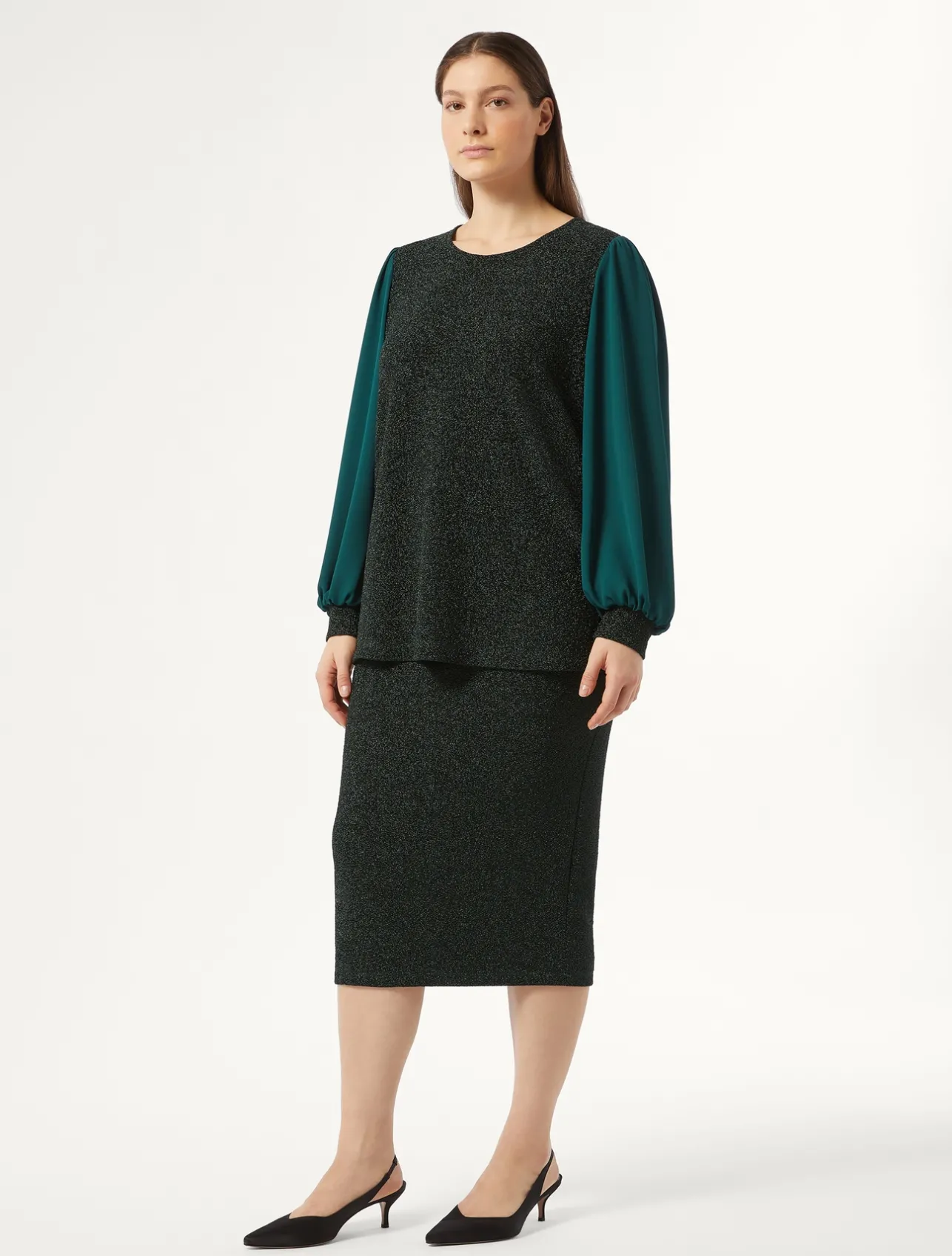 Discount Marina Rinaldi Stretch jersey skirt DARKGREEN