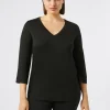 Online Marina Rinaldi Stretch jersey T-shirt BLACK