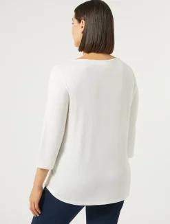 Online Marina Rinaldi Stretch jersey T-shirt IVORY