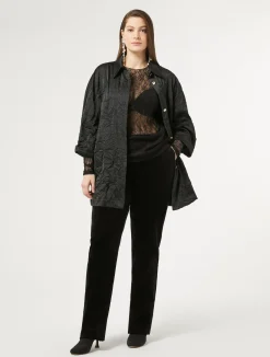 Best Marina Rinaldi Stretch lace T-shirt BLACK