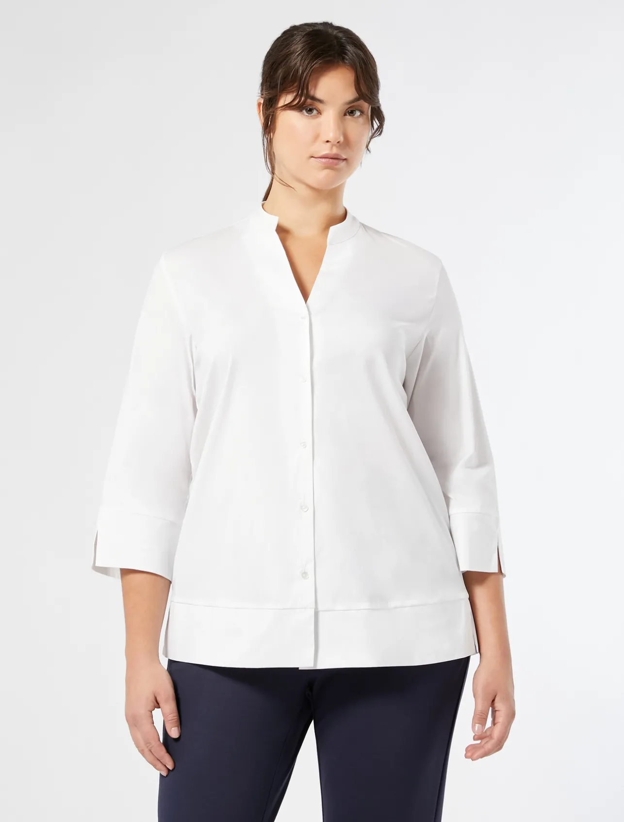 Clearance Marina Rinaldi Stretch poplin shirt OPTICALWHITE