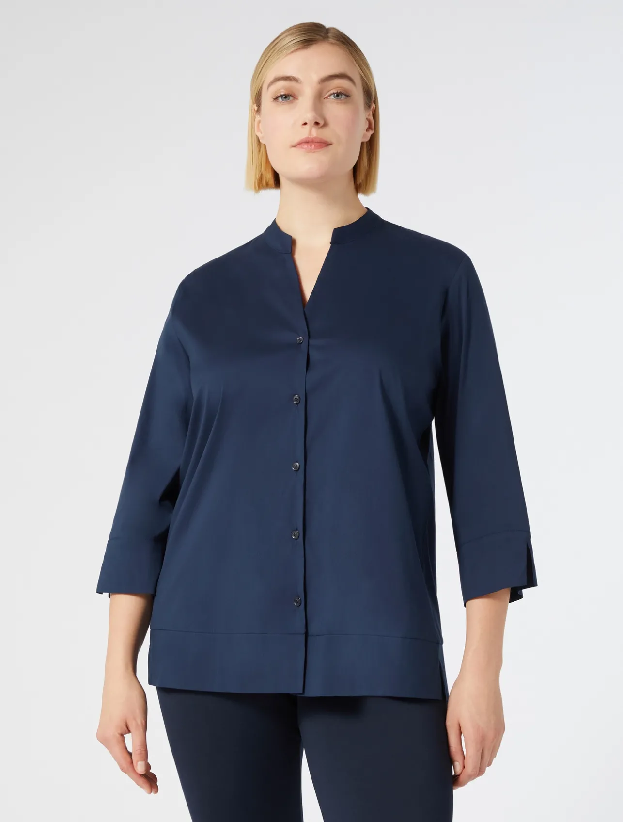 Hot Marina Rinaldi Stretch poplin shirt MIDNIGHTBLUE