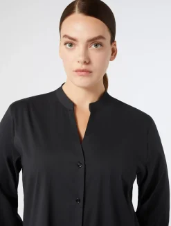 Discount Marina Rinaldi Stretch poplin shirt BLACK