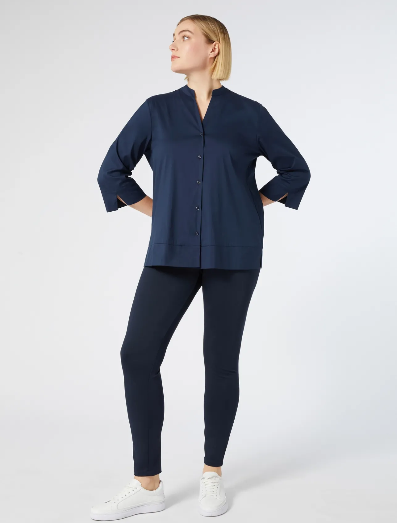 Hot Marina Rinaldi Stretch poplin shirt MIDNIGHTBLUE
