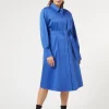 Fashion Marina Rinaldi Stretch satin shirt dress CHINABLUE