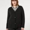 Outlet Marina Rinaldi Stretch viscose cardigan BLACK
