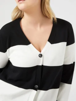 Clearance Marina Rinaldi Stretch viscose cardigan BLACK