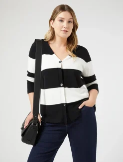 Clearance Marina Rinaldi Stretch viscose cardigan BLACK