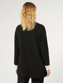 Discount Marina Rinaldi Stretch viscose crepe cardigan BLACK