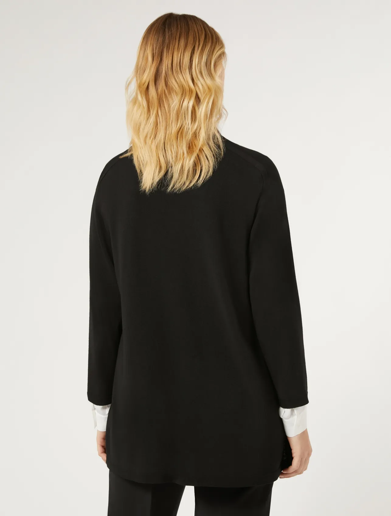 Discount Marina Rinaldi Stretch viscose crepe cardigan BLACK