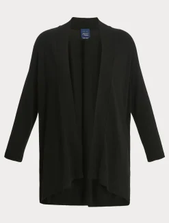 Discount Marina Rinaldi Stretch viscose crepe cardigan BLACK