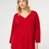 Best Marina Rinaldi Stretch viscose crepe sweater RED