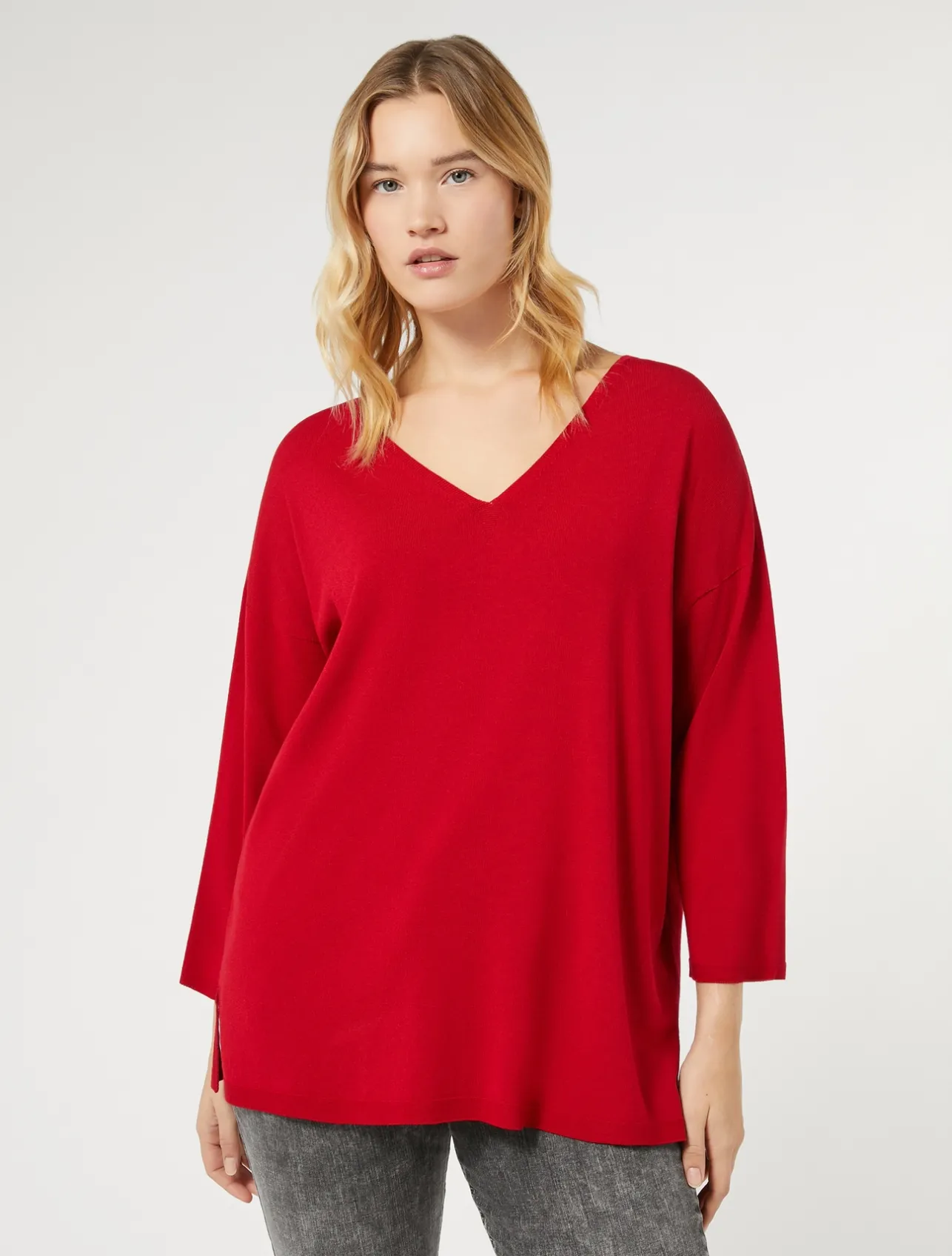 Best Marina Rinaldi Stretch viscose crepe sweater RED