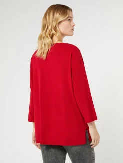 Best Marina Rinaldi Stretch viscose crepe sweater RED