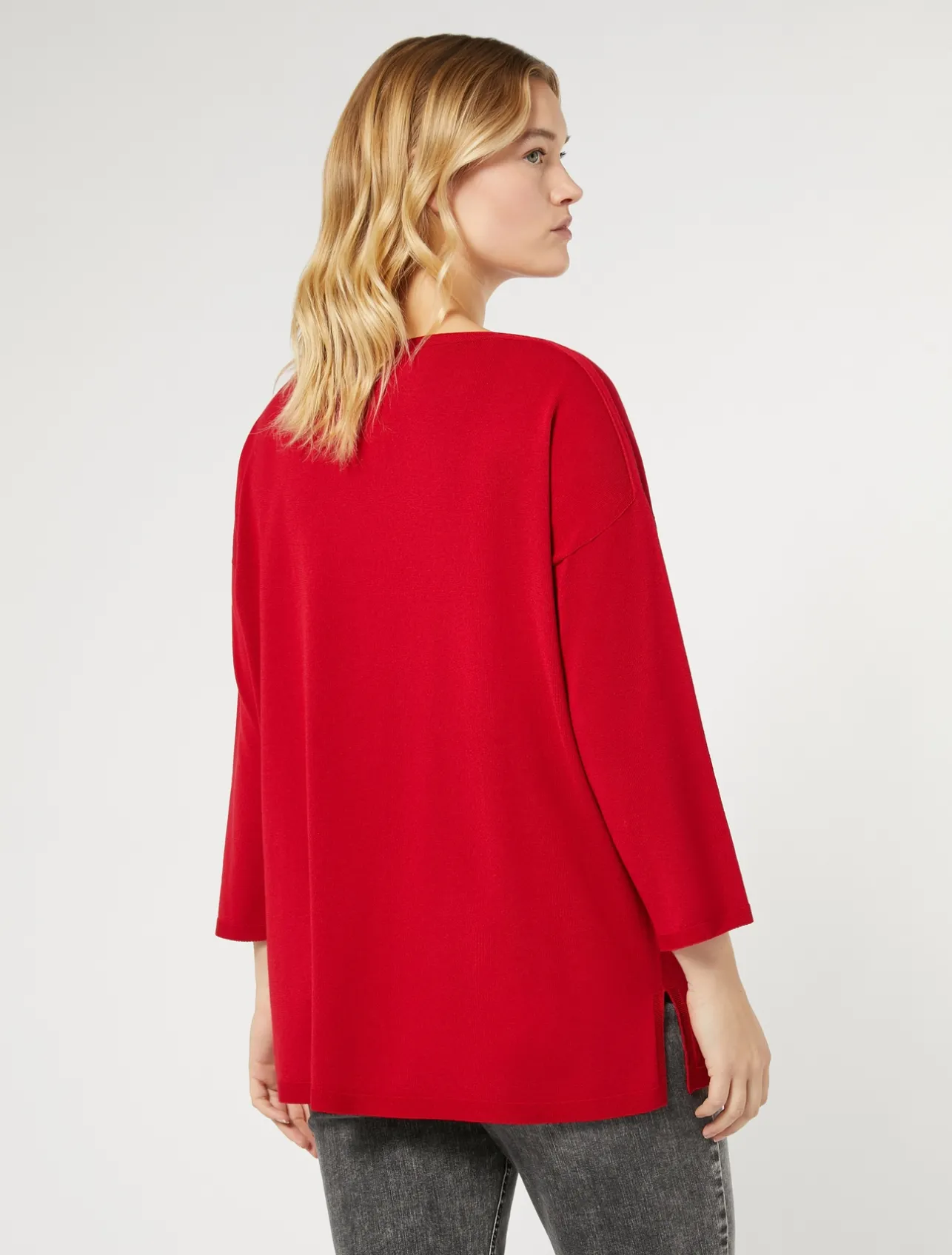 Best Marina Rinaldi Stretch viscose crepe sweater RED