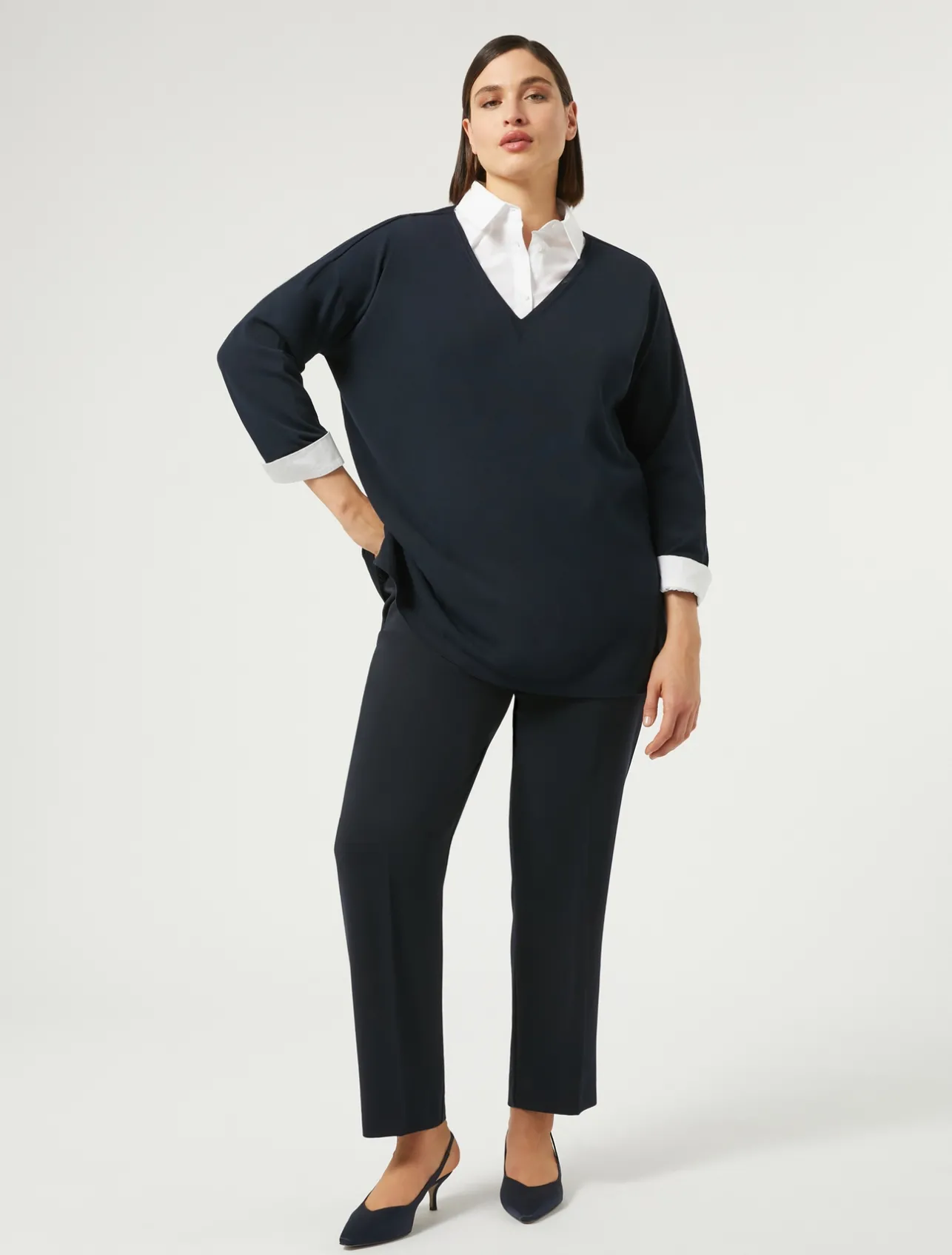 Hot Marina Rinaldi Stretch viscose crepe sweater ULTRAMARINE