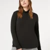 New Marina Rinaldi Stretch viscose jersey polo-neck sweater BLACK