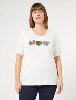 Best Marina Rinaldi Stretch viscose jersey T-shirt WHITE