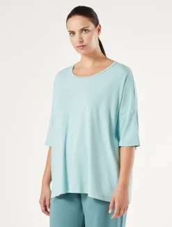 Outlet Marina Rinaldi Stretch viscose jersey T-shirt PASTELGREEN