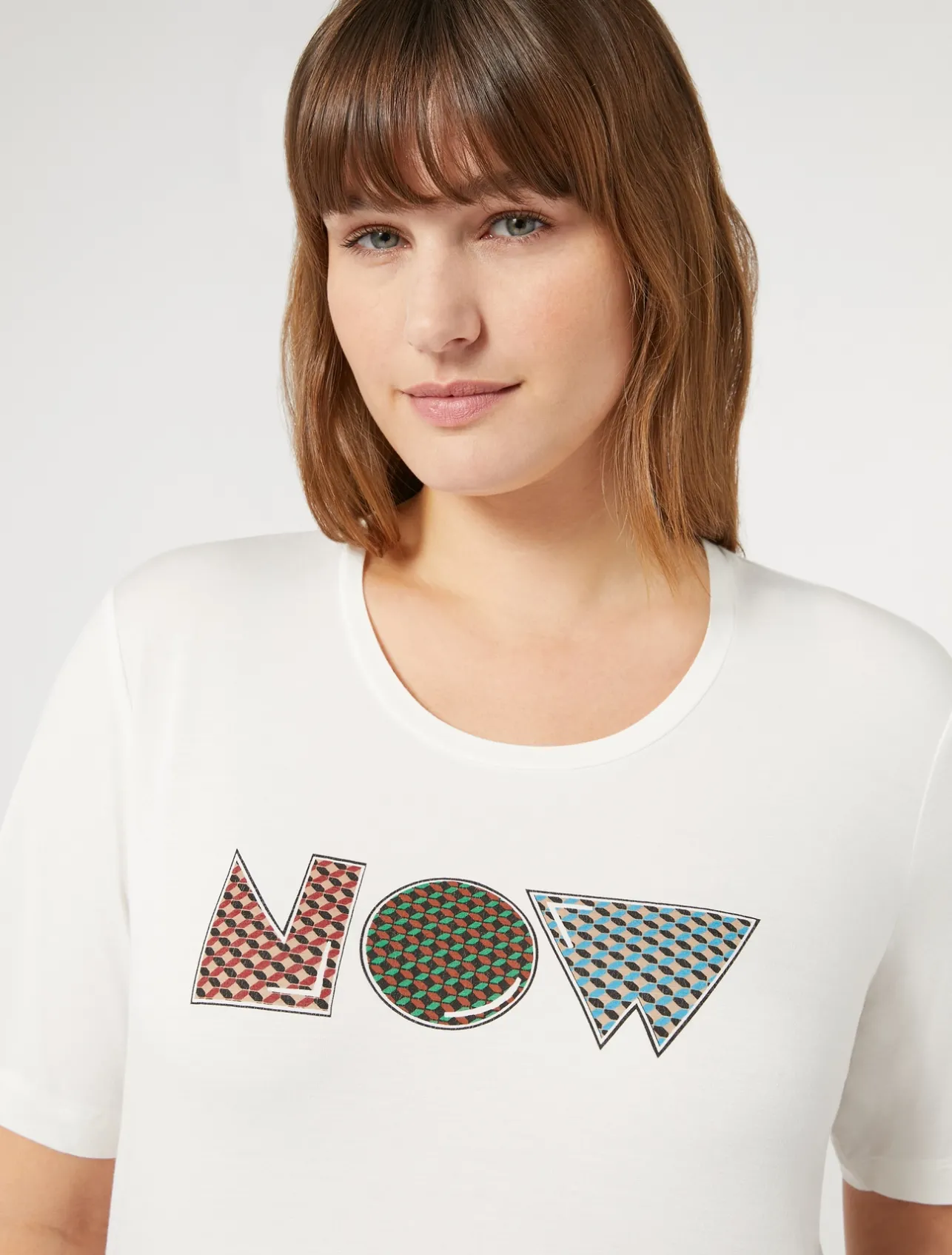 Best Marina Rinaldi Stretch viscose jersey T-shirt WHITE