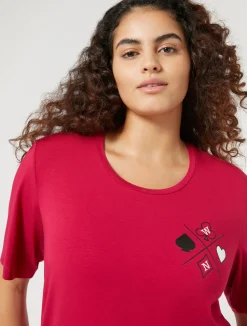 Discount Marina Rinaldi Stretch viscose jersey T-shirt RED