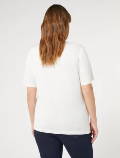 Best Marina Rinaldi Stretch viscose jersey T-shirt WHITE