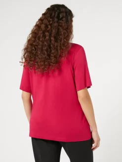 Discount Marina Rinaldi Stretch viscose jersey T-shirt RED
