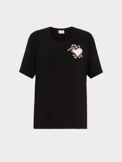 Fashion Marina Rinaldi Stretch viscose jersey T-shirt BLACK