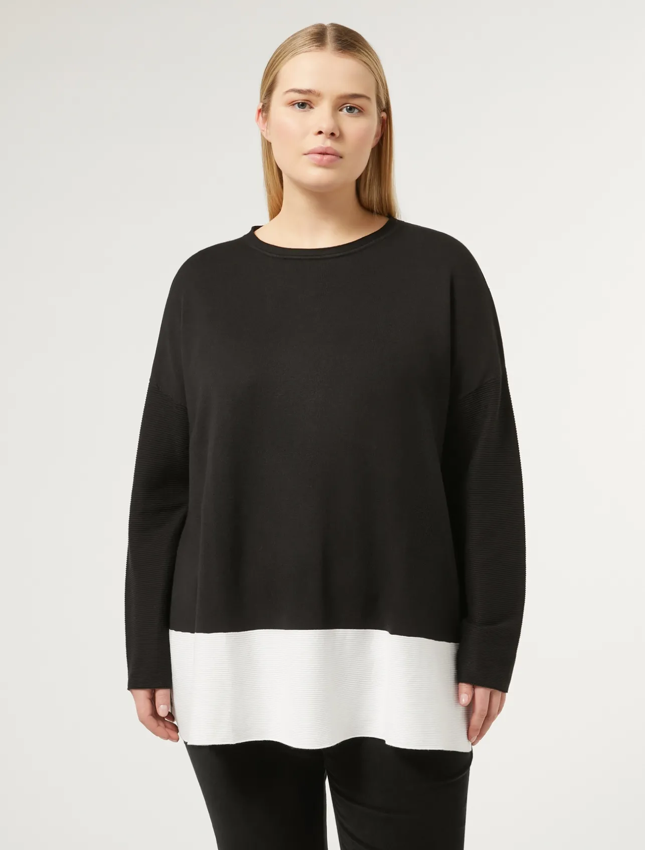 Online Marina Rinaldi Stretch viscose jumper BLACKWHITE