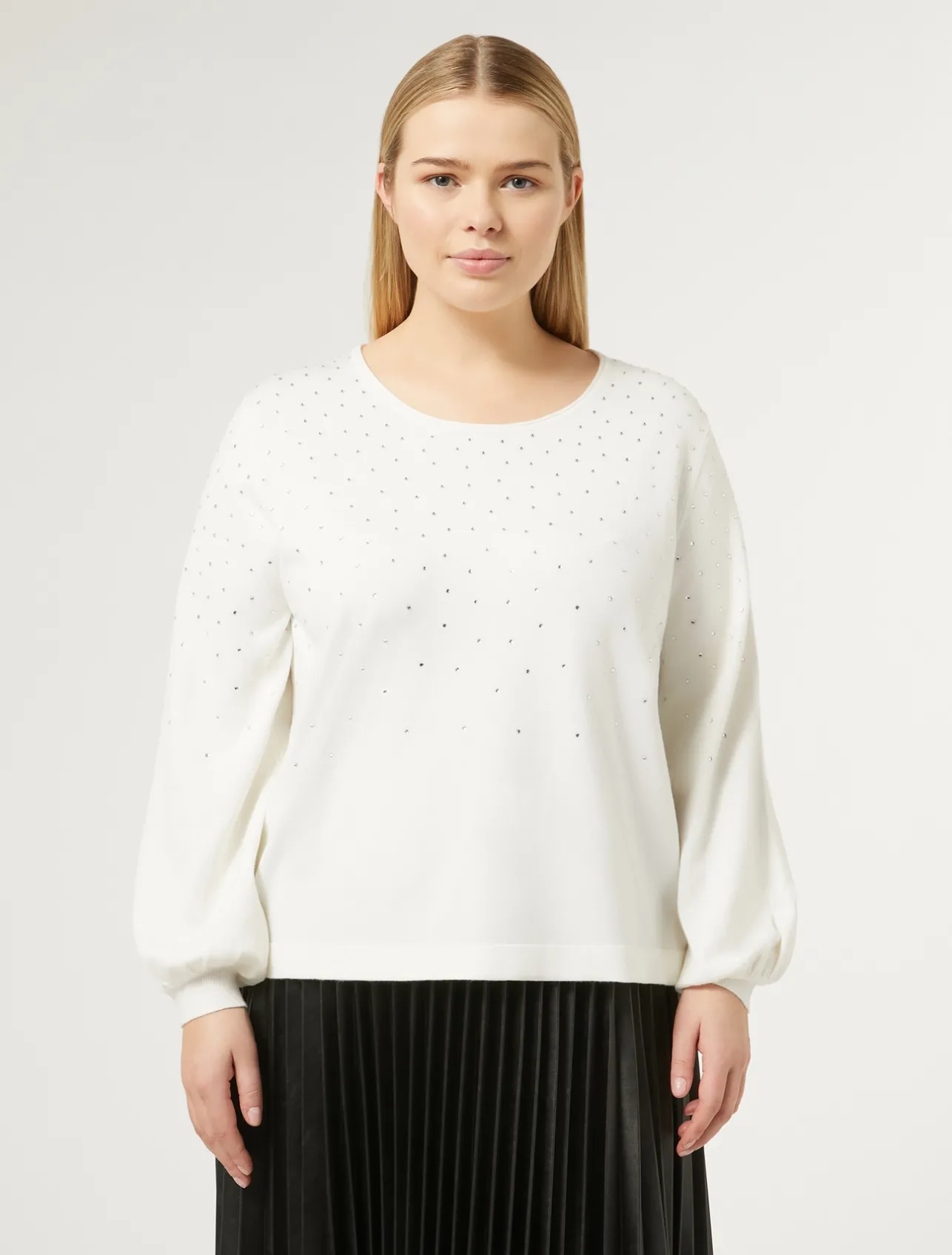 Hot Marina Rinaldi Stretch viscose jumper WHITE