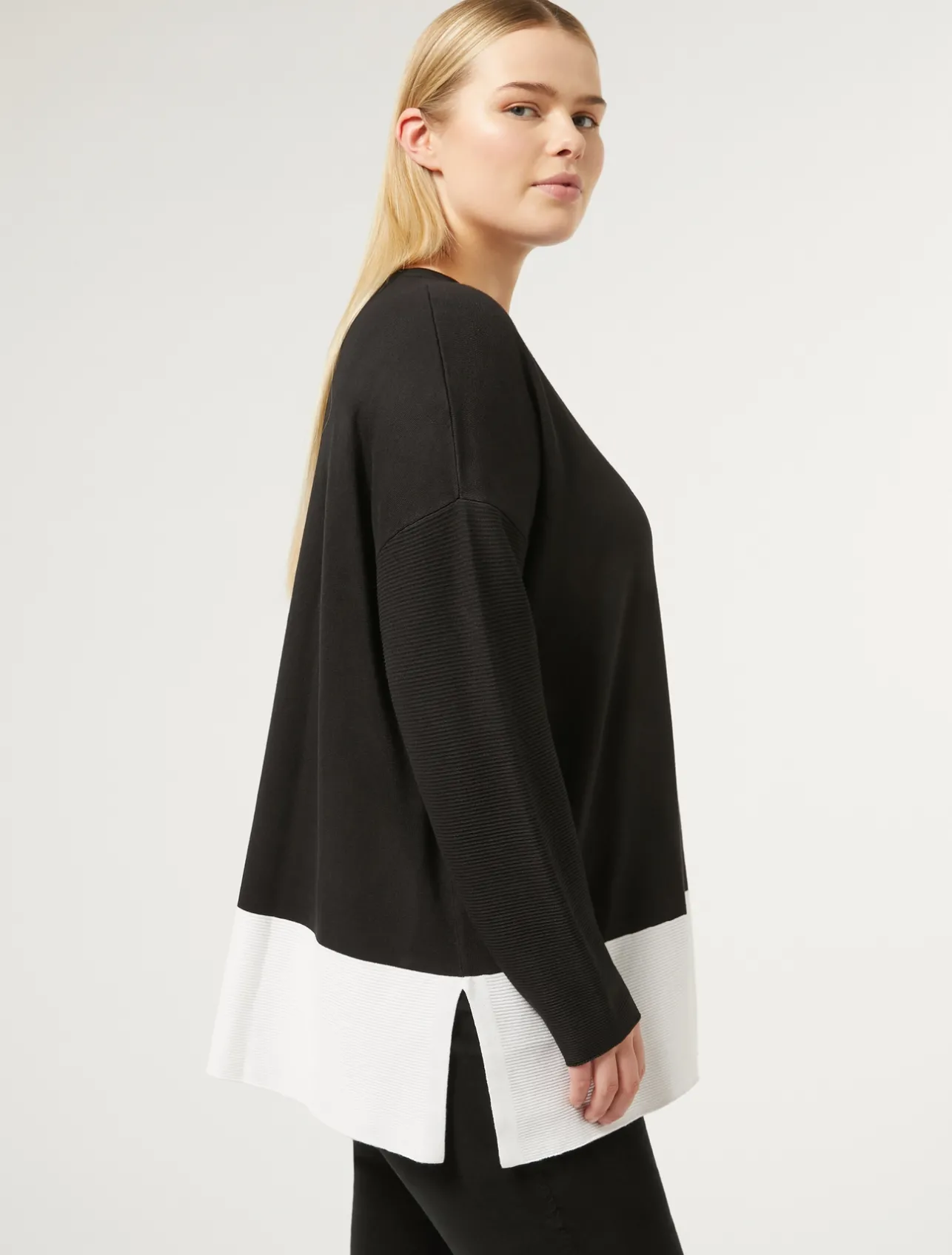 Online Marina Rinaldi Stretch viscose jumper BLACKWHITE