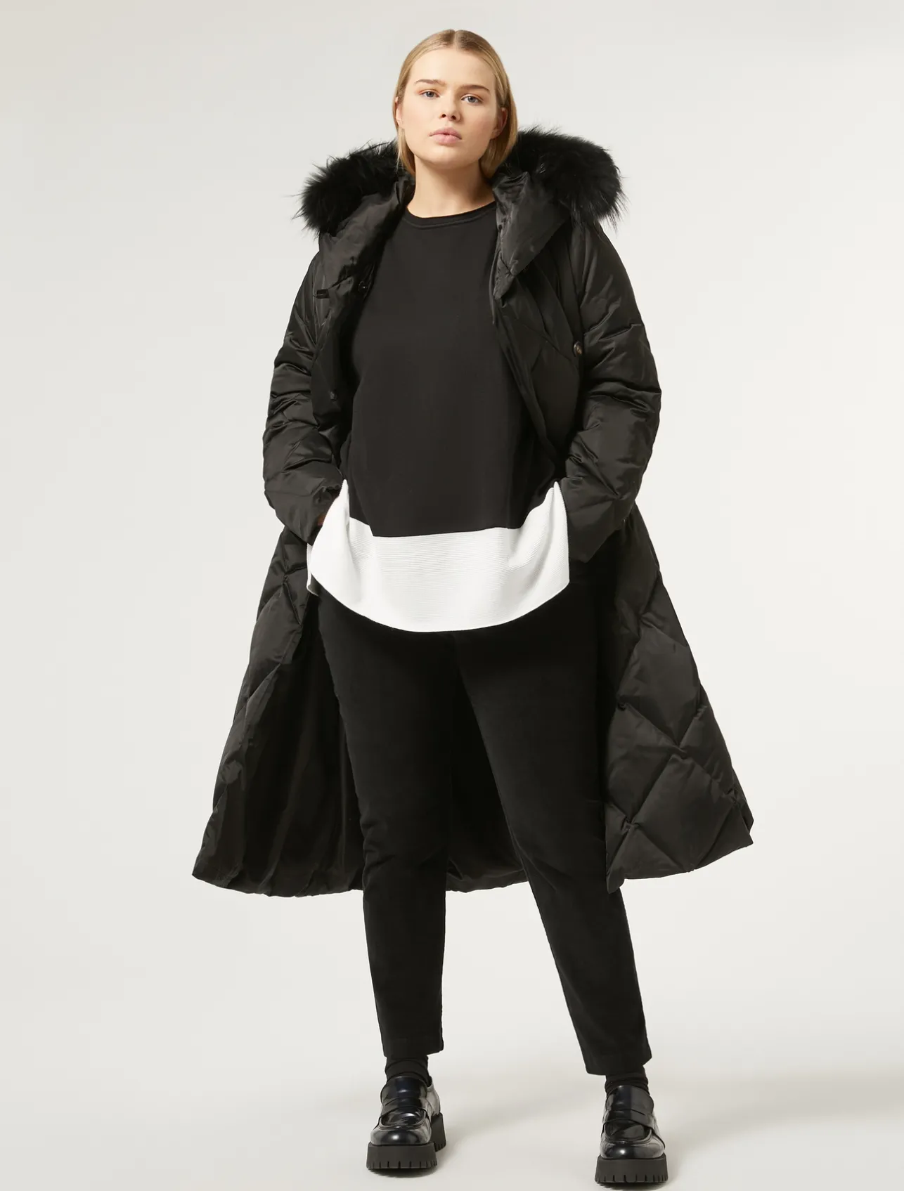 Online Marina Rinaldi Stretch viscose jumper BLACKWHITE