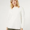 Clearance Marina Rinaldi Stretch viscose sweater WHITE