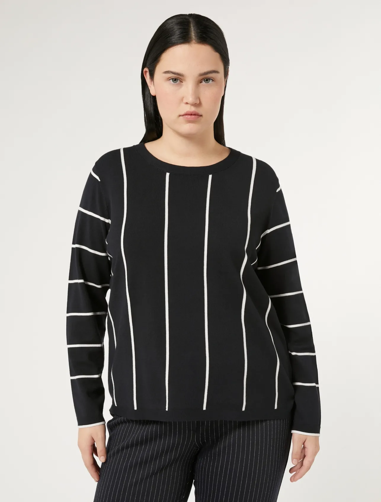 Outlet Marina Rinaldi Stretch viscose sweater ULTRAMARINE