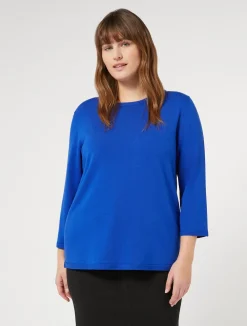 Fashion Marina Rinaldi Stretch viscose sweater CORNFLOWERBLUE