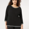 Fashion Marina Rinaldi Stretch viscose sweater BLACK