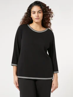 Fashion Marina Rinaldi Stretch viscose sweater BLACK