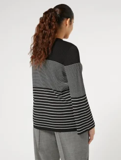 Best Marina Rinaldi Stretch viscose sweater BLACKWHITE