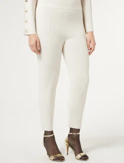 Fashion Marina Rinaldi Stretch viscose trousers IVORY